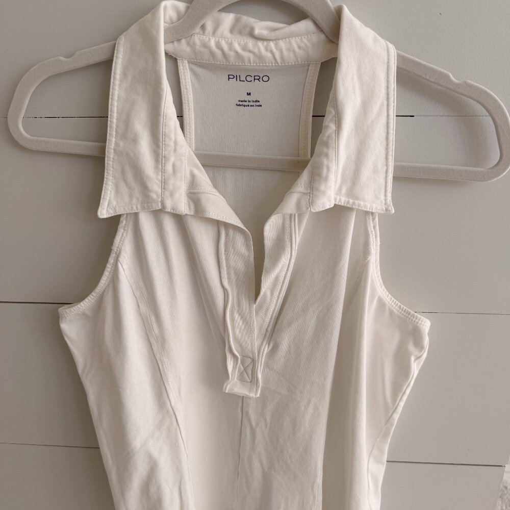 Pilcro White Halter Tank Top with Collar